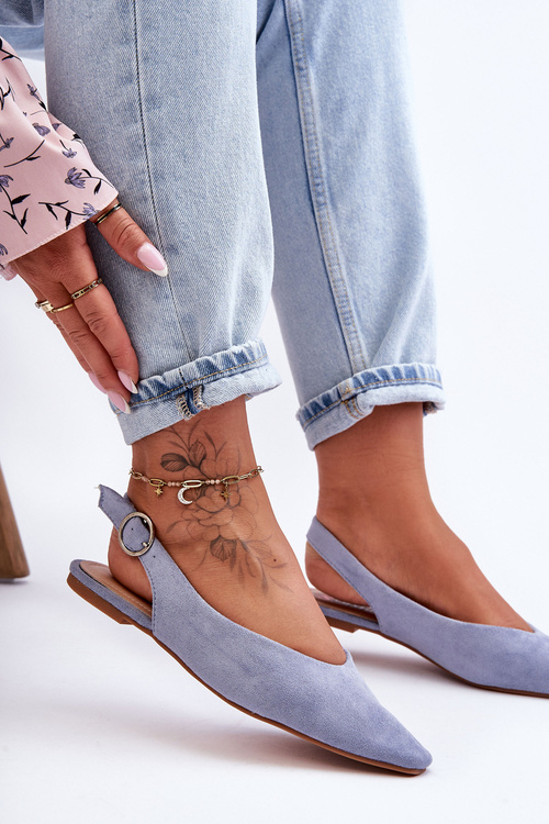 Women's Suede Ballet Flats Blue Kenra