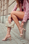 Leather Sandals With Decorative Braid Beige Sheyla