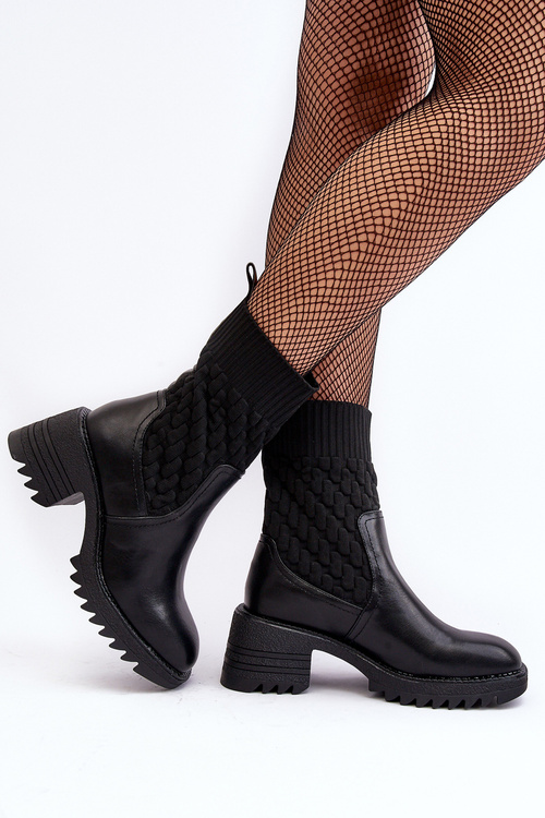 Women's Boots With Massive Heel And Sock Black Briogen