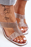 Heeled Sandals With Rhinestones Silver Jaxen