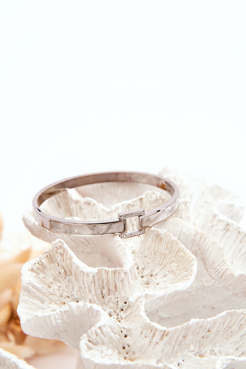 Bransoletka Stal Nierdzewna Perłowo-Srebrna