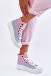 High Platform Sneakers Big Star LL274A191 Pink and Blue