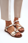 Zazoo 40182 Women's Leather Sandals Gold