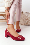 Suede Pumps On A Block Heel Sergio Leone PB142 Burgundy