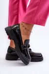 Women's Black Patent Leather Moccasins Imbleria