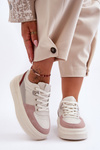 Women's Sports Shoes on a Chunky Platform White-Pink Gemma