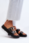 Women's Black Eco Leather Sandals with Buckles Valmira