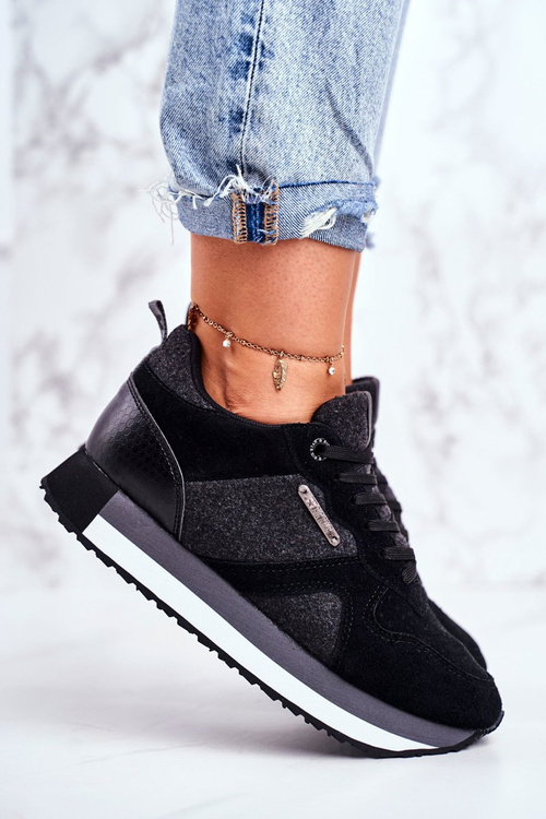 Buty Sportowe Zamszowe Big Star Czarne GG274464