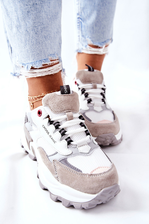 Women's Sport Shoes Cross Jeans White Grey II2R4020C