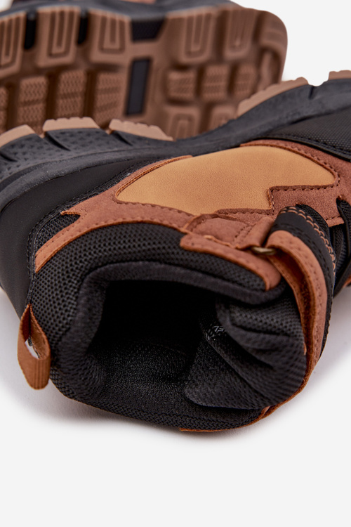 Children's Winter Trekking Shoes with Velcro Lined Camel Miravie