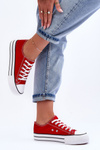Jazlyn Low Classic Sneakers On Red Platform