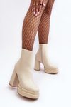 Women's High Heel and Platform Boots Light Beige Sandstra