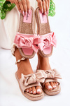 Women's Slippers With A Fabric Bow Pink Ginna