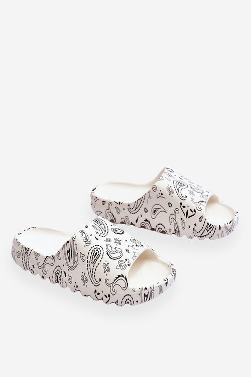 Fashionable women's slippers on a massive platform White Lorette