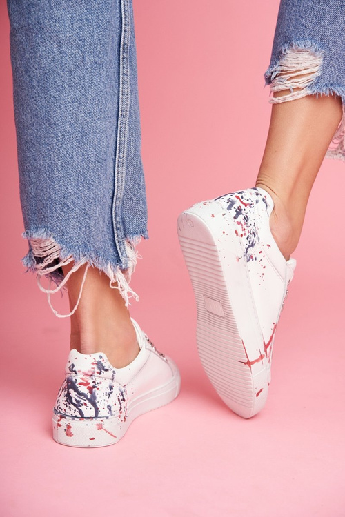 Women's Leather Sneakers White GOE FF2N3027