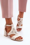 Beige Low Heel Sandals Eleriva