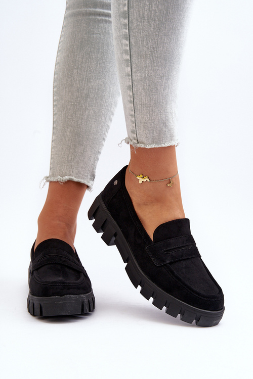 Women's Eco-Suede Moccasins Black Seravisa