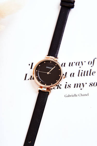 Zegarek Damski Analogowy Czarny Ernest