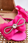 Women's Slippers With Bow And Rhinestones Fuchsia Jolene