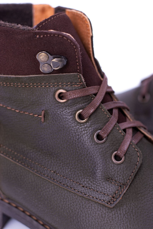 Neex Olive Leather Warmed Men's Kobe Boots