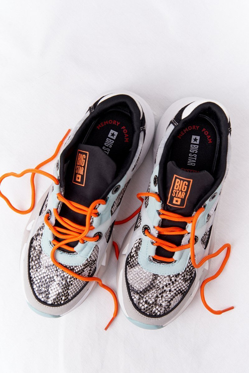 Buty Sportowe Memory Foam Big Star Szaro-Zielone HH274324