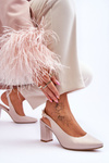 Comfortable Pumps On Heel Sergio Leone SK162 Pearly Beige