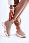 Women's High Textile Sport Shoes Beige Morris