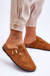 Suede Sandals On Cork Platform Camel Vellma