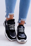 Sporty Women's Thick Sole Shoes Black Remember