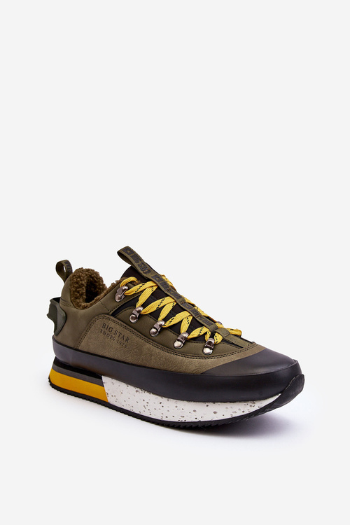 Buty Sportowe Męskie Ocieplane Khaki Big Star MM174109