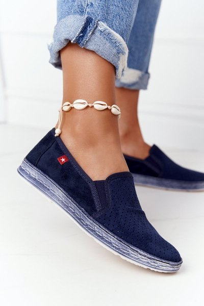 Espadryle Perforowane Big Star Granatowe HH276004