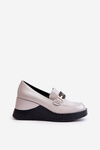 Lacquered Wedge Moccasins Grey Vinceza 58337