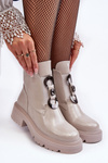 Women's Lacquered Boots with Light Ornament Gray SBarski MR870-53