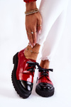 Lacquered Lace-Up Shoes Laura Messi 2441 Red