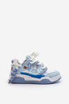 Sneakersy Damskie Grube Sznurowanie Niebieskie Miatora NB628
