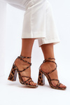 Stylish High Heel Sandals Brown Josette