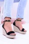 Women's Black Sandals On Anchor Espadrilles Coco