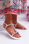 Women's Sandals White Crystals Cadama