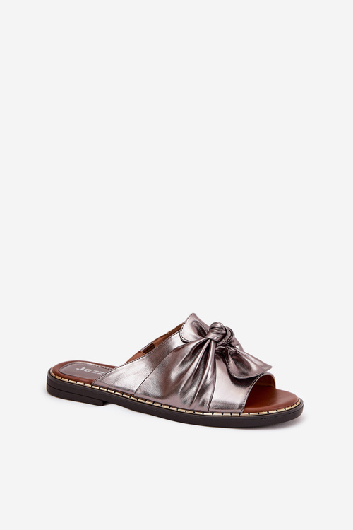 Ladies Slippers On Flat Sole Graphite Nelvira