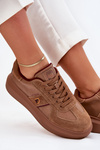 Women Leather Sneakers On Platform Daniel Lopez Just Dare SS2D4005 Brown