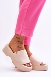 Women's Platform Slippers Beige Carmela