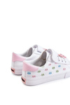 Children's Leather Sneakers With Velcro Print White Bonnie