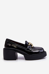 Fashionable Brogues Pumps On Massive Heels Black Imani