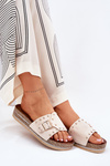 Women Sandals On Platform With Buckle And Studs Beige Nusithia