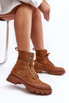 Botki Trapery Sznurowane Damskie Camel Gordts 8628