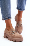 Women's Loafers with Beige Ornament Ellise