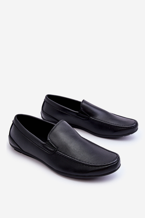 Men's Leather Loafers Black Theo