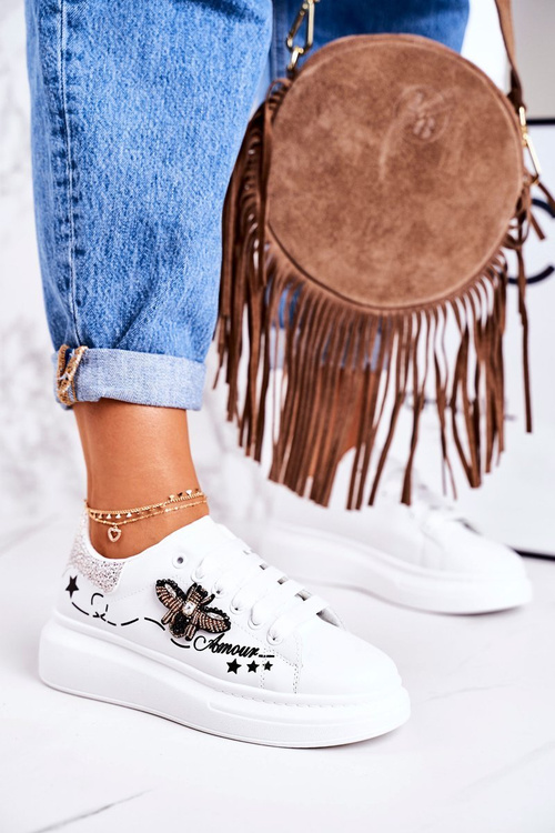 Women's Round Leather Bag With Fringes Boho LAURA BIAGGI Beige