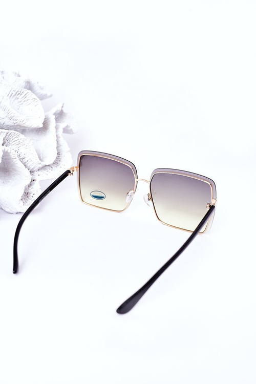 Gold Square Sunglasses Green Ombre