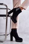Women's Suede High Heel Boots Black Maricruz